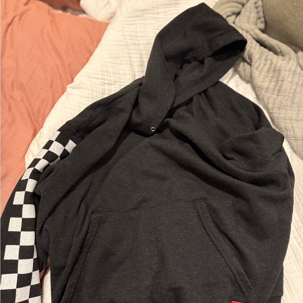 Aviator Nation Charcoal Checkered Sleeve Sweater